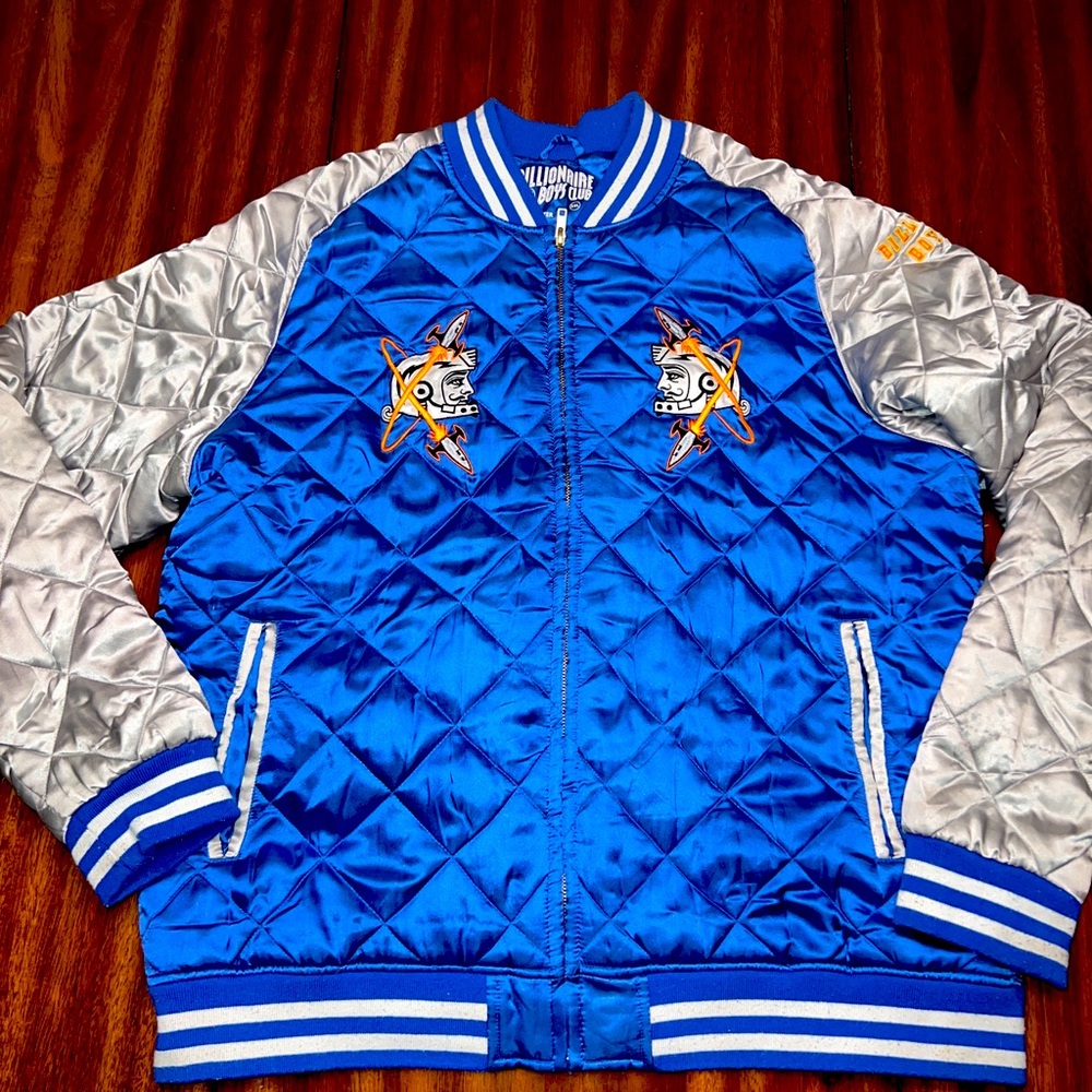 Billionaire Boys Club Vegas Souvenir Jacket in Blue & Silver - Size XXL